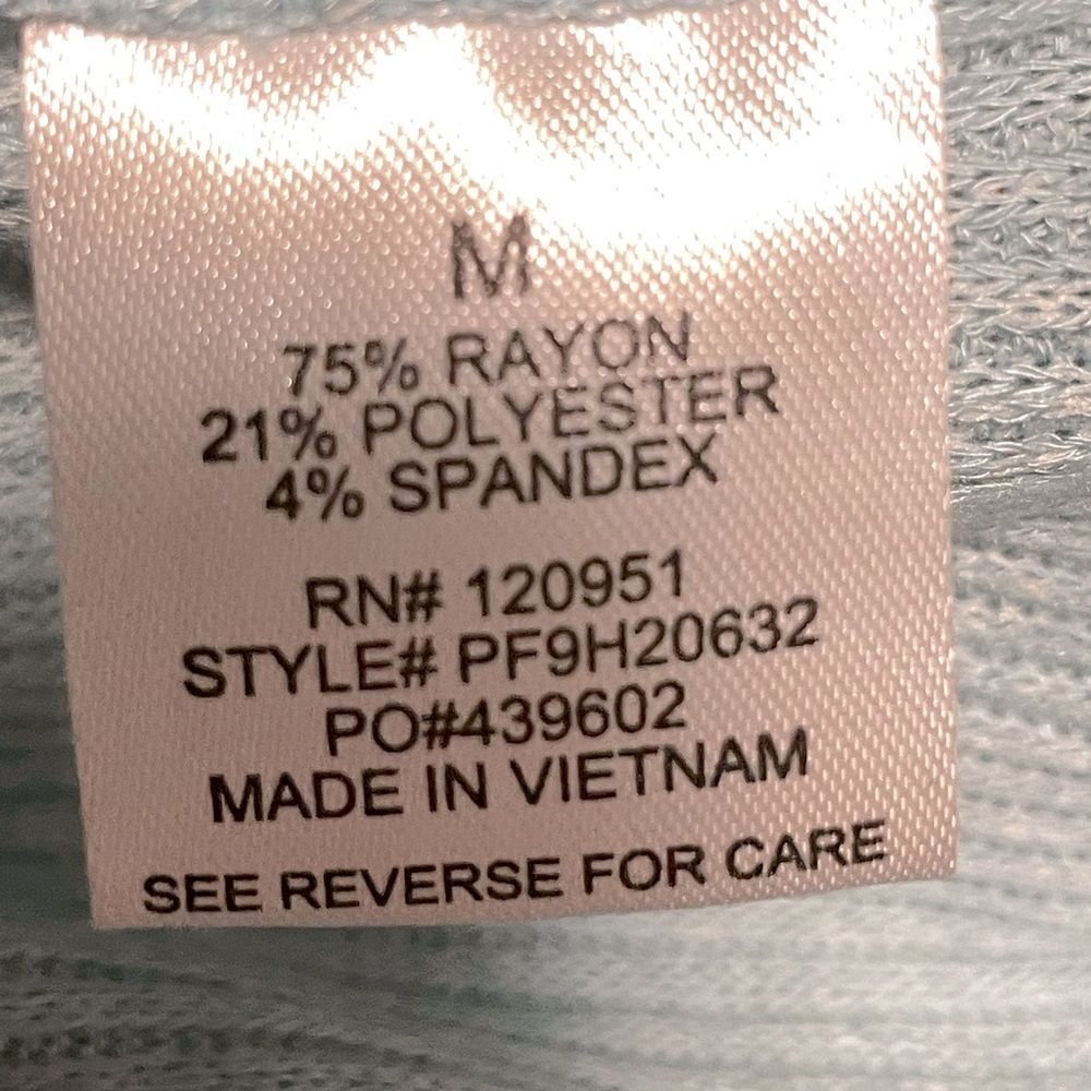 Pink Rose Drawstring-Hem Knit Top Sweater Light Teal Blue Size Medium - Picture 6 of 7